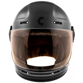 Cassida Fiber Super Hooligan Motorradhelm Schwarz/Metallic Grau