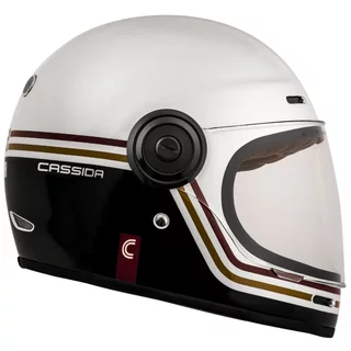 Motorcycle Helmet Cassida Fibre Super Hooligan Carat Pearl White/Black/Red/Gold