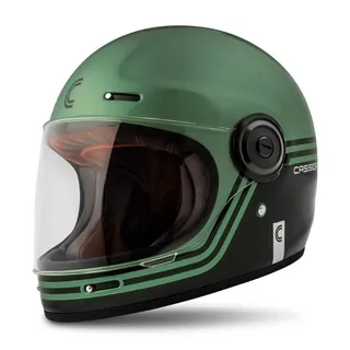 Motorcycle Helmet Cassida Fibre Super Hooligan Black/Metallic Green/Gray