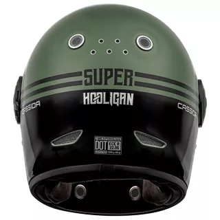 Motorcycle Helmet Cassida Fibre Super Hooligan Black/Metallic Green/Gray