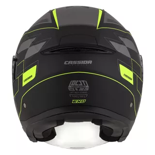 Cassida Jet Tech RoxoR Motorradhelm schwarz matt/fluo gelb/grau