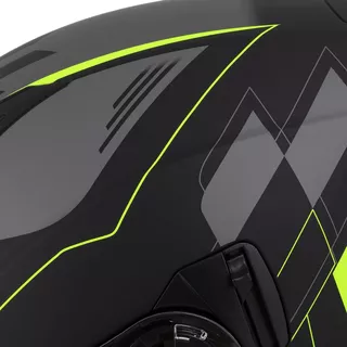 Cassida Jet Tech RoxoR Motorradhelm schwarz matt/fluo gelb/grau