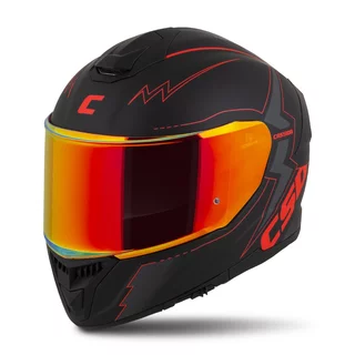 Moto helma Cassida Integral GT 2.1 Flash černá matná/metalická červená/tmavě šedá