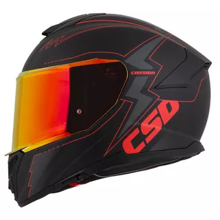 Motorradhelm Cassida Integral GT 2.1 Flash schwarz matt/metallic rot/dunkelgrau