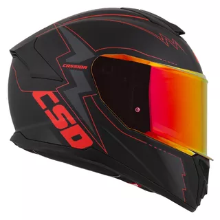 Motorradhelm Cassida Integral GT 2.1 Flash schwarz matt/metallic rot/dunkelgrau