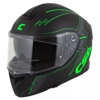 Moto prilba Cassida Integral GT 2.1 Flash čierna matná/zelená fluo/tmavo šedá