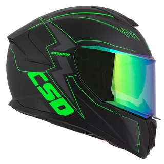 Moto přilba Cassida Integral GT 2.1 Flash černá matná/zelená fluo/tmavě šedá