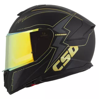 Motorradhelm Cassida Integral GT 2.1 Flash Schwarz Matt/Metallic Gold/Dunkelgrau