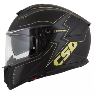 Motorradhelm Cassida Integral GT 2.1 Flash Schwarz Matt/Metallic Gold/Dunkelgrau