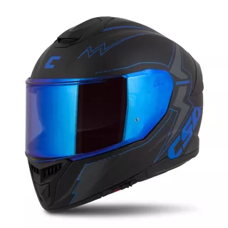 Motorradhelm Cassida Integral GT 2.1 Flash schwarz matt/metallic blau/dunkelgrau