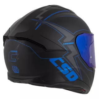 Motorcycle Helmet Cassida Integral GT 2.1 Flash Matte Black/Metallic Blue/Dark Gray