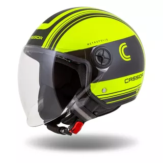 Přilba na cruiser Cassida Handy Metropolis Safety žlutá fluo/černá/reflexní šedá