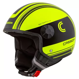 Cassida Handy Metropolis Safety Motorradhelm gelb fluo/schwarz/reflektierend grau