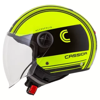 Moto přilba Cassida Handy Metropolis Safety žlutá fluo/černá/reflexní šedá