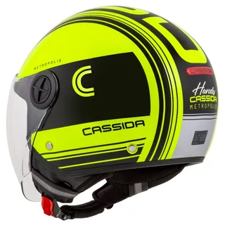 Motorcycle Helmet Cassida Handy Metropolis Safety Fluo Yellow/Black/Reflective Gray