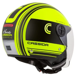 Moto přilba Cassida Handy Metropolis Safety žlutá fluo/černá/reflexní šedá