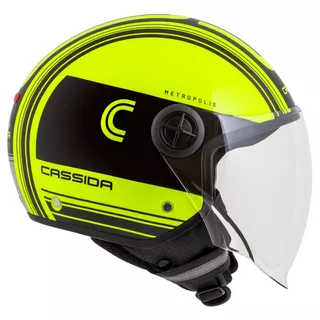 Motorcycle Helmet Cassida Handy Metropolis Safety Fluo Yellow/Black/Reflective Gray