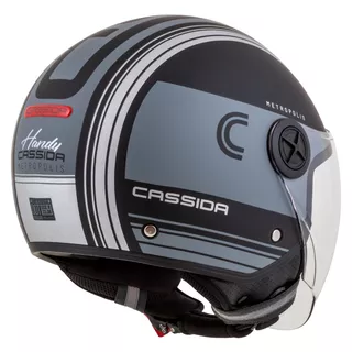 Cassida Handy Metropolis Vision Motorradhelm schwarz matt/grau/reflektierend grau