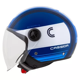 Cassida Handy Metropolis Motorradhelm blau/dunkelblau/weiß