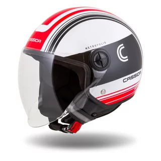 Helma na moped Cassida Handy Metropolis černá/bílá/červená