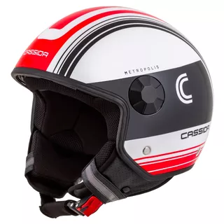 Cassida Handy Metropolis Motorradhelm schwarz/weiß/rot