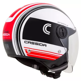 Cassida Handy Metropolis Motorradhelm schwarz/weiß/rot