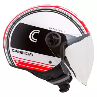 Cassida Handy Metropolis Motorradhelm schwarz/weiß/rot