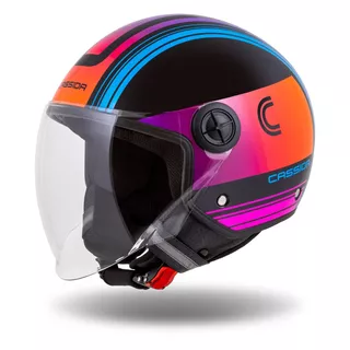 Cassida Handy Metropolis Motorradhelm Schwarz/Türkis/Farbverlauf