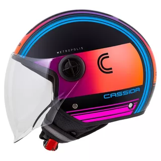 Cassida Handy Metropolis Motorradhelm Schwarz/Türkis/Farbverlauf