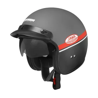 Motorradhelm Cassida Oxygen Jawa OHC 2023 grau matt/rot/schwarz/weiß