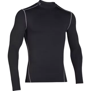 Men’s Compression T-Shirt Under Amour ColdGear Mock - Carbon Heather - Black