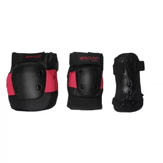 Protectors Set Spartan Coolmax 6 pcs - XL - Black-Red