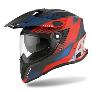 Motorkářská helma AIROH Commander Boost matná červená/modrá