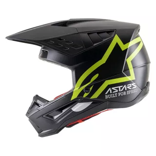 Moto prilba Alpinestars S-M5 Compass matná čierna/žltá fluo