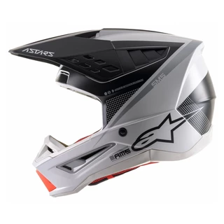 Motorcycle Helmet Alpinestars S-M5 Rayon Light Gray/Black/Silver/Matte/Orange 2022