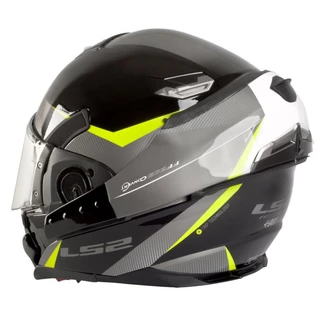 Tilting Moto Helmet LS2 Convert Hawk - Black-Yellow