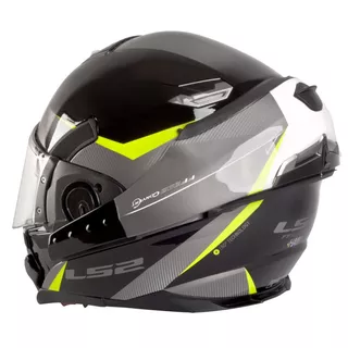 Tilting Moto Helmet LS2 Convert Hawk - Matte Black-White