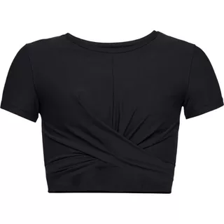 Dámsky crop top Under Armour Lightweight Lux Crop Tee - BLACK / METALLIC IRON