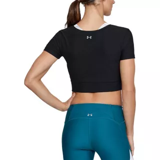 Dámsky crop top Under Armour Lightweight Lux Crop Tee - BLACK / METALLIC IRON