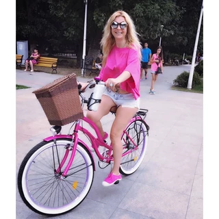 Dámsky mestský bicykel DHS Cruiser 2696 26" - model 2016 - Pink