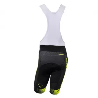 Crussis CSW-050 Herren Radhose mit Hosenträgern - schwarz-fluo gelb