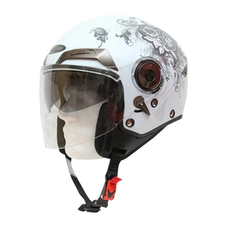 Motorcycle Helmet Cyber U 44 - White with Graphics - White with Graphics