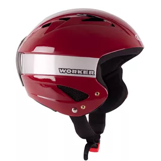 Kask narciarski WORKER Little Gloss - Burgundowy