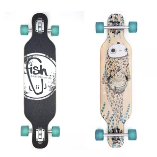 Fish Drumfish 35" Longboard - Silver-Transparent Green