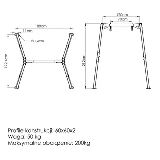 Egyszemélyes hinta keret tárolóval PREMIUM MO-012 - Marbo Sport