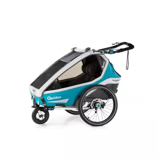 Multifunctional Bicycle Trailer Qeridoo KidGoo 2 Sport - Anthracite Grey - Petrol Blue