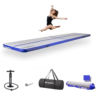 Inflatable Exercise Mat inSPORTline Airstunt 500 x 100 x 10 cm White w/ Hand Pump