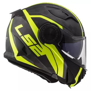 LS2 FF313 Vortex Solid Carbon Klapphelm - Carbon Hi Vis Yellow