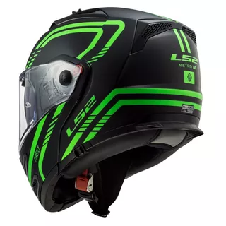 Flip-Up Motorcycle Helmet LS2 FF324 Metro EVO Firefly Glow GR