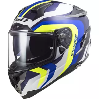 Moto prilba LS2 FF327 Challenger Galactic - Gloss White Yellow Blue